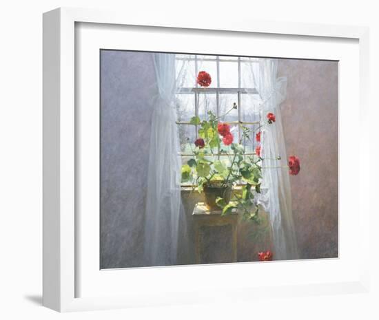 Red Geraniums (small)-Peter   Poskas-Framed Art Print