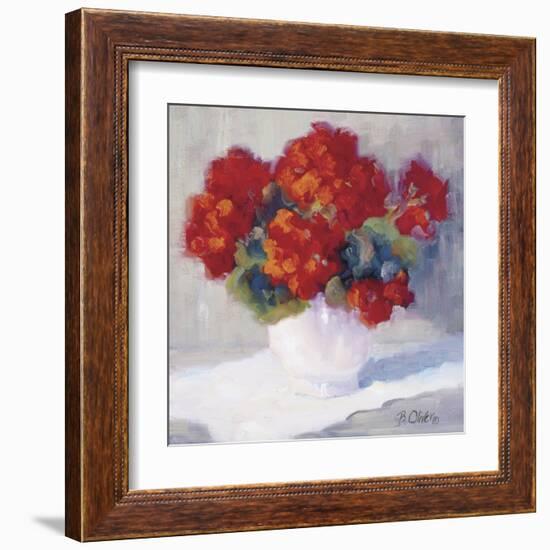 Red Geraniums-B^ Oliver-Framed Art Print