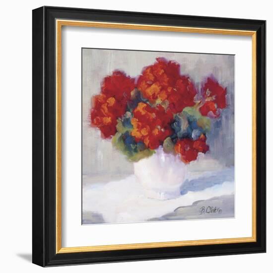 Red Geraniums-B^ Oliver-Framed Art Print
