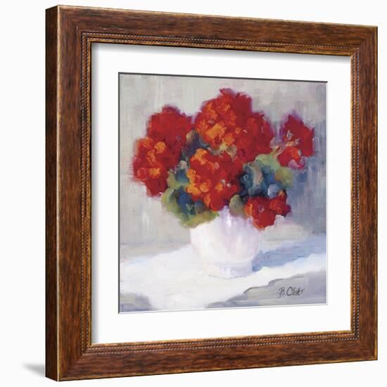 Red Geraniums-B^ Oliver-Framed Giclee Print