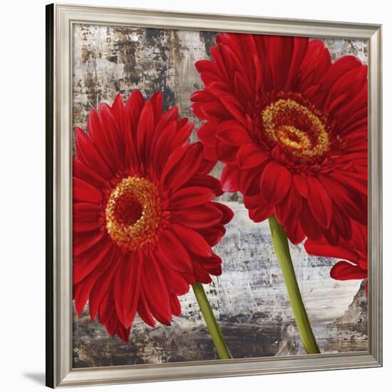 Red Gerberas I-Jenny Thomlinson-Framed Art Print