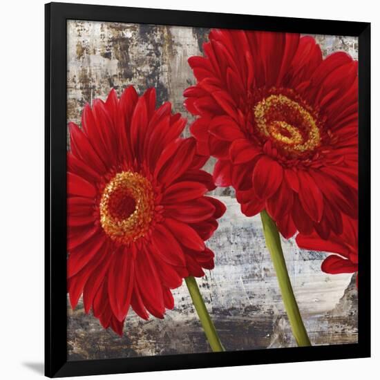 Red Gerberas I-Jenny Thomlinson-Framed Art Print