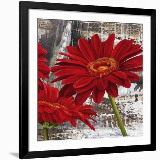 Red Gerberas II-Jenny Thomlinson-Framed Art Print