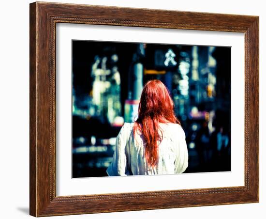 Red Hair and Bokeh-Sharon Wish-Framed Photographic Print