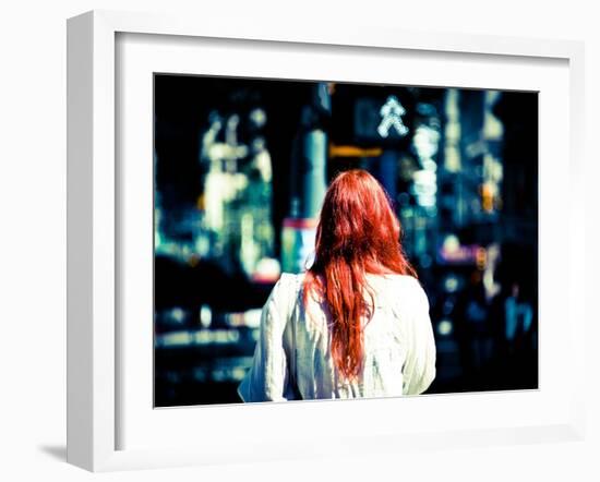 Red Hair and Bokeh-Sharon Wish-Framed Photographic Print