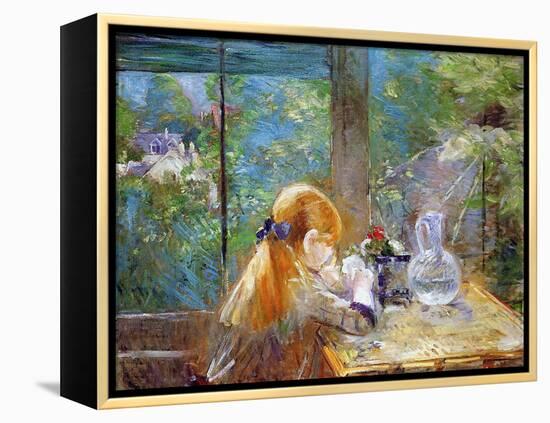 Red-Haired Girl Sitting on a Veranda, 1884-Morisot-Framed Premier Image Canvas