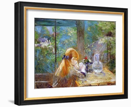 Red-Haired Girl Sitting on a Veranda, 1884-Morisot-Framed Giclee Print