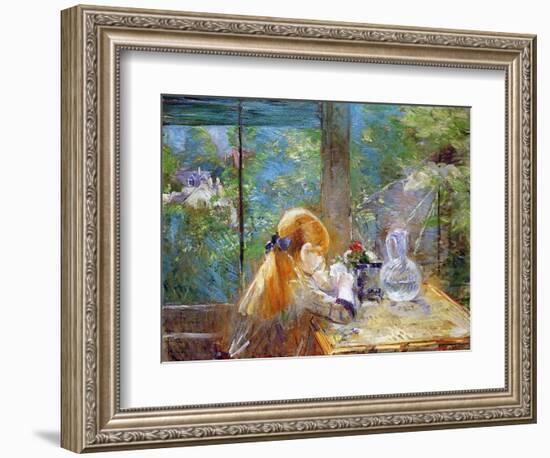 Red-Haired Girl Sitting on a Veranda, 1884-Morisot-Framed Giclee Print