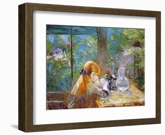 Red-Haired Girl Sitting on a Veranda, 1884-Morisot-Framed Giclee Print