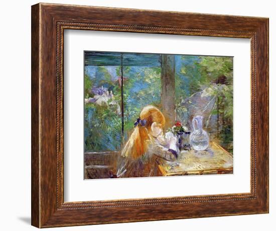 Red-Haired Girl Sitting on a Veranda, 1884-Morisot-Framed Giclee Print