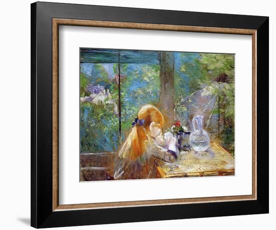 Red-Haired Girl Sitting on a Veranda, 1884-Morisot-Framed Giclee Print