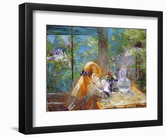 Red-Haired Girl Sitting on a Veranda, 1884-Morisot-Framed Giclee Print