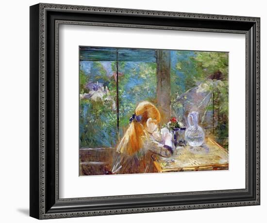 Red-Haired Girl Sitting on a Veranda, 1884-Morisot-Framed Giclee Print