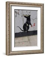 Red handed-Banksy-Framed Art Print