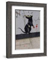 Red handed-Banksy-Framed Art Print