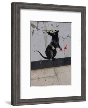 Red handed-Banksy-Framed Art Print