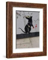 Red handed-Banksy-Framed Art Print