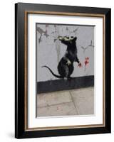 Red handed-Banksy-Framed Art Print