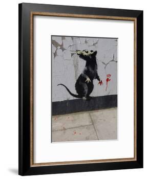 Red handed-Banksy-Framed Art Print