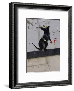 Red handed-Banksy-Framed Art Print