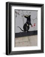 Red handed-Banksy-Framed Art Print