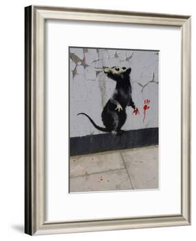 Red handed-Banksy-Framed Art Print