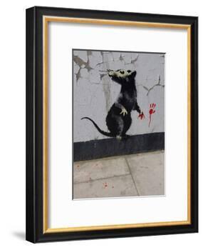 Red handed-Banksy-Framed Art Print