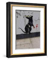 Red handed-Banksy-Framed Art Print