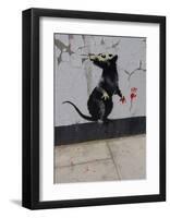 Red handed-Banksy-Framed Art Print
