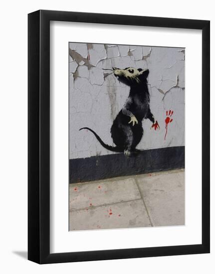 Red handed-Banksy-Framed Art Print