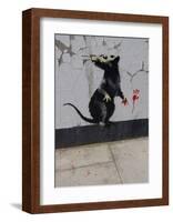 Red handed-Banksy-Framed Art Print