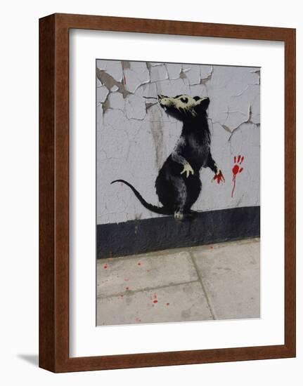 Red handed-Banksy-Framed Art Print