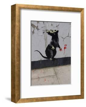 Red handed-Banksy-Framed Art Print