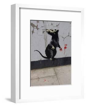 Red handed-Banksy-Framed Art Print