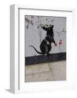 Red handed-Banksy-Framed Art Print
