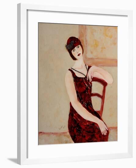 Red Head in Red Chair II, 2015-Susan Adams-Framed Giclee Print