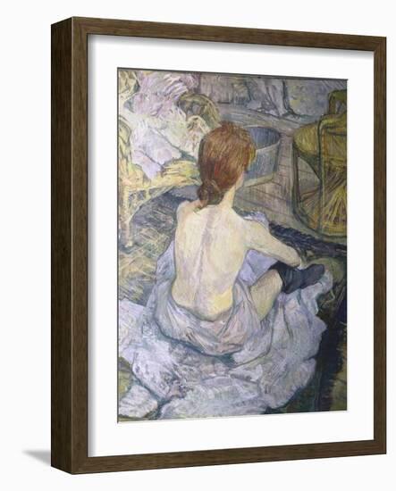 Red Head or to ilet-Henri de Toulouse-Lautrec-Framed Art Print