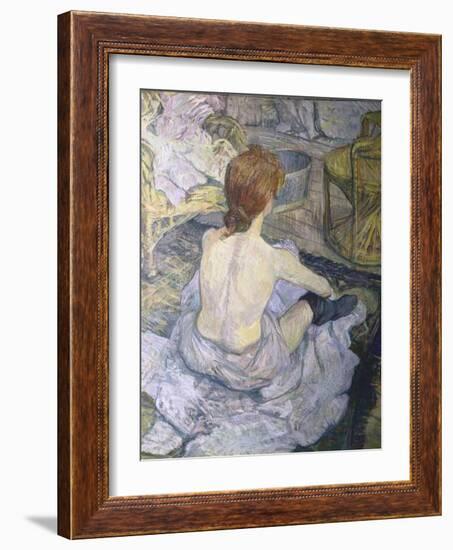 Red Head or to ilet-Henri de Toulouse-Lautrec-Framed Art Print