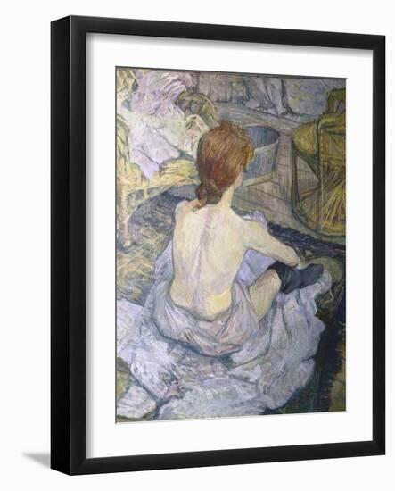 Red Head or to ilet-Henri de Toulouse-Lautrec-Framed Art Print