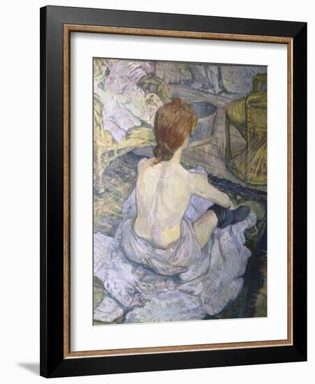 Red Head or to ilet-Henri de Toulouse-Lautrec-Framed Art Print