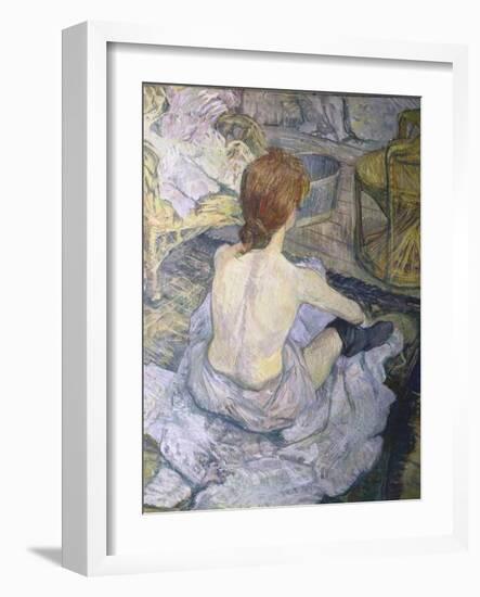 Red Head or to ilet-Henri de Toulouse-Lautrec-Framed Art Print