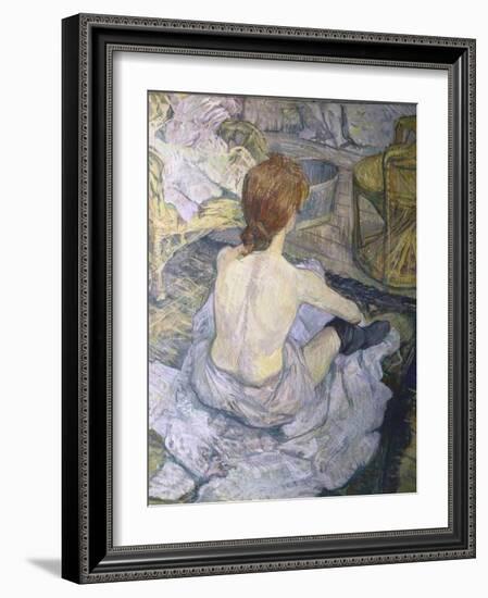 Red Head or to ilet-Henri de Toulouse-Lautrec-Framed Art Print