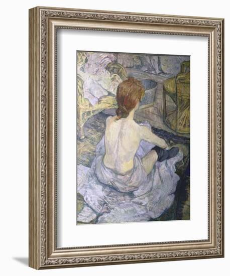 Red Head or to ilet-Henri de Toulouse-Lautrec-Framed Art Print