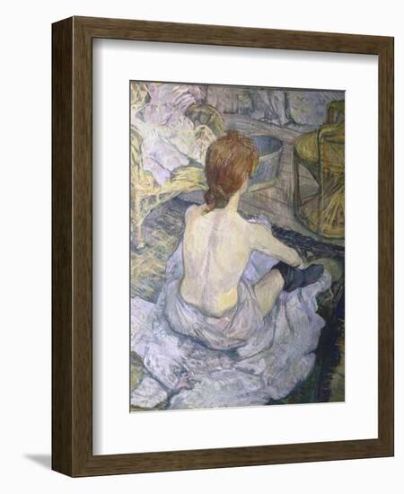 Red Head or to ilet-Henri de Toulouse-Lautrec-Framed Art Print