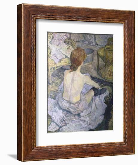 Red Head or to ilet-Henri de Toulouse-Lautrec-Framed Art Print