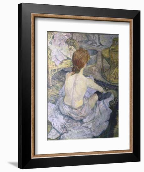 Red Head or to ilet-Henri de Toulouse-Lautrec-Framed Art Print