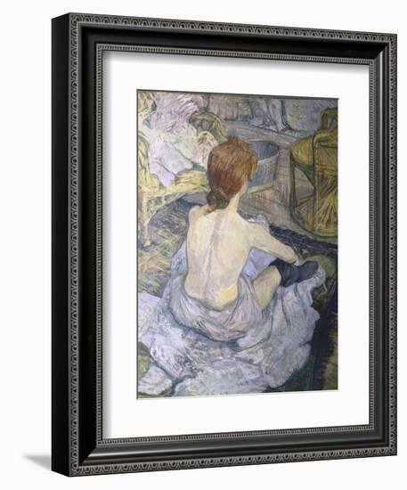 Red Head or to ilet-Henri de Toulouse-Lautrec-Framed Art Print