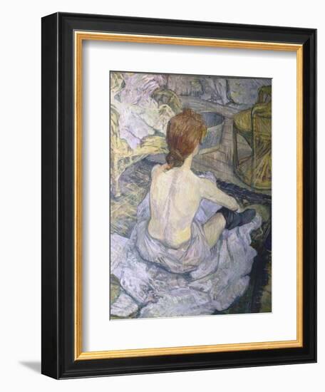 Red Head or to ilet-Henri de Toulouse-Lautrec-Framed Art Print