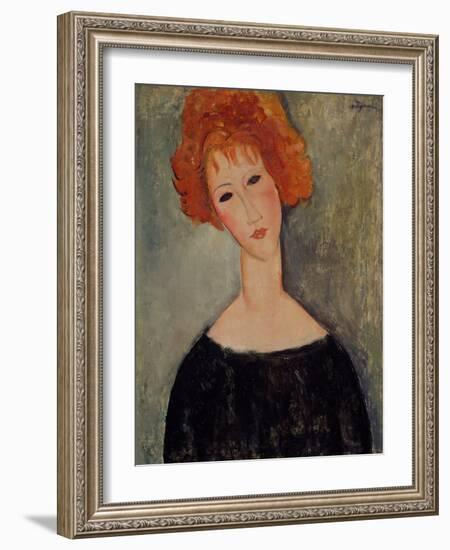 Red Head-Amedeo Modigliani-Framed Premium Giclee Print