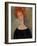 Red Head-Amedeo Modigliani-Framed Premium Giclee Print